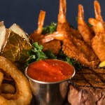 Steak & Deep Fried Prawns